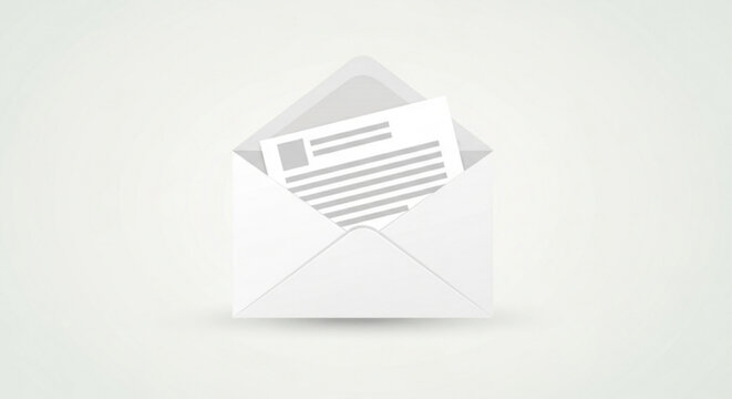 White envelope with letter vector illustration for email marketing and communication design template element