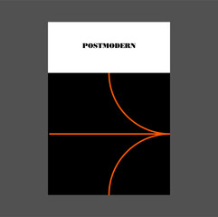 Fototapeta premium Poster inspired postmodern of vector abstract dynamic symbols with bold geometric shapes, useful for web background, poster art design, magazine front page, hi-tech print, cover artwork