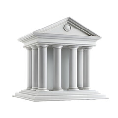Obraz premium A classic white building with columns, isolated on transparent background