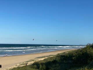 kite surfing on the beach