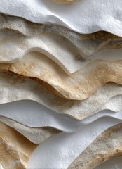 Stylish living room featuring a textured wall art piece with organic shapes resembling sandstone formations in neutral tones