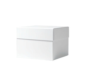 Blank white cardboard box with a lid