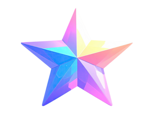 Colorful,faceted star graphic