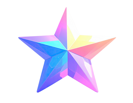 Colorful,faceted star graphic