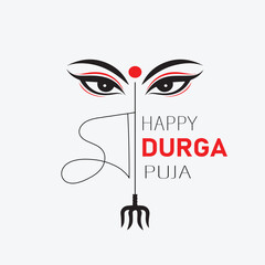 Goddess Durga Face in Happy Durga Puja celebration