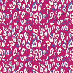 abstract leopard print pattern, animal skin vector illustration,Seamless leopard pattern for pink fabric print