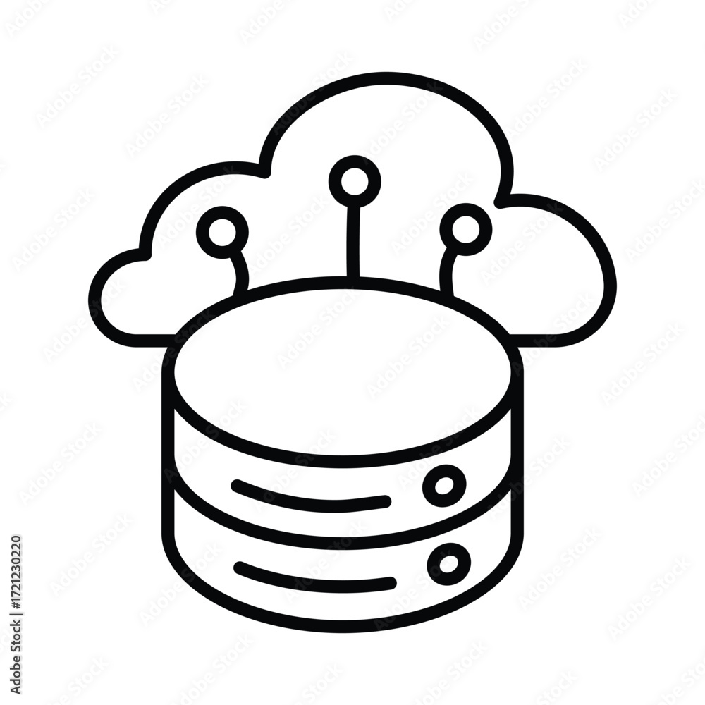 Poster automatic database doodle icon eps 10 file