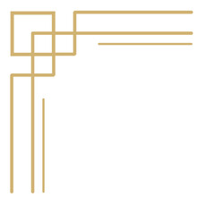 Elegant Art Deco Geometric Golden Corner Ornament Design.