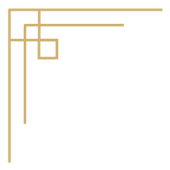 Elegant Gold Geometric Corner Design Element.