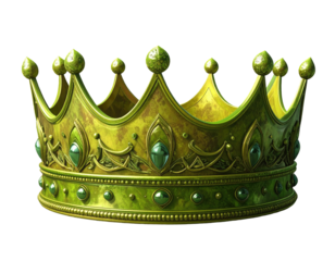 Golden-green crown with ornate details