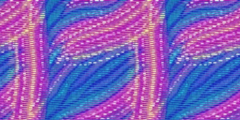 Bright tropical harlequin textured border. Summer vibe home decor for 60s style banner. 