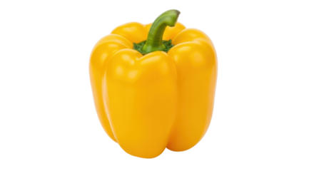 Single yellow bell pepper isolated PNG with Transparent Background