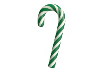 Green candy cane celebrating christmas holiday season