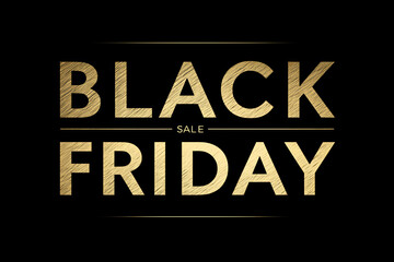 Black Friday Sale Poster Gold Text on Black Background
