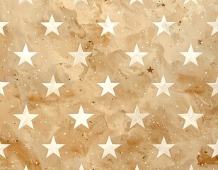 Beige star pattern on marbled background
