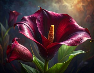 Dark, detailed Calla Lily