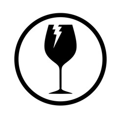 Glassware icon vector on white background. Fragile icon