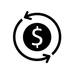 Money circulation icon vector on white background