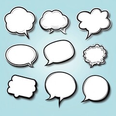 Speech Bubbles Collection with Shadows for Comic and Graphic Design
