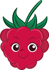 Illustration of a Raspberry with Face