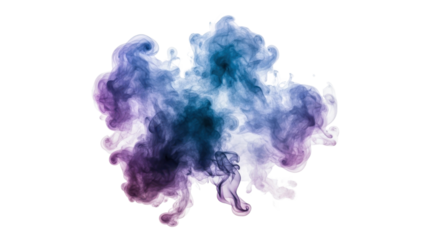 Colorful swirling smoke design element isolated PNG with Transparent Background