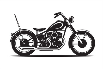 Biker Riding Vintage Motorcycle – Black and White Art