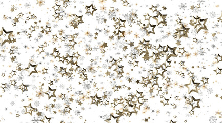 Elegant gold and silver stars on white. Perfect for holidays, celebrations, and winter designs.