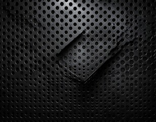 Dark metal perforated sheet with distressed edges