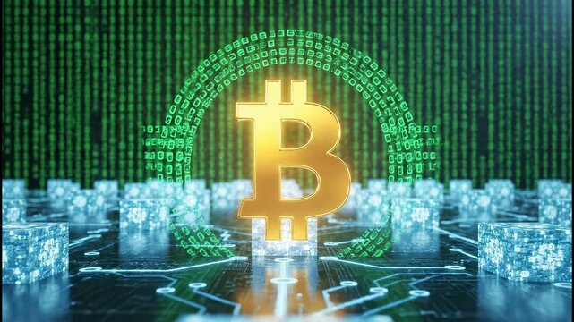 Bitcoin Cryptocurrency Digital Technology Future.