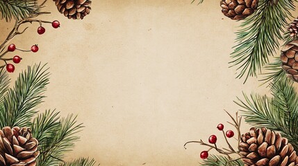 Fototapeta premium Rustic Holiday Invitation Background