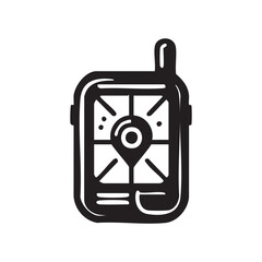 Handheld GPS Navigator Vector Illustration Guiding Explorers with Precision Technology for Outdoor Adventures and Geolocation Finding the Exact Spot