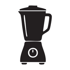 Simple Black and White Blender Illustration Kitchen Appliance for Smoothies and Food Preparation