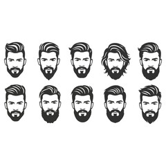 Mens Hairstyles and Beards Collection.