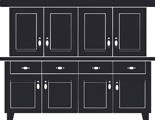 Dark wood kitchen cabinets