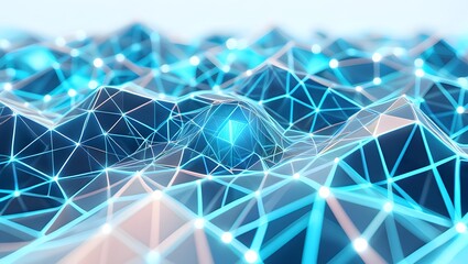 Futuristic Digital Network Abstract Connection Blue Background