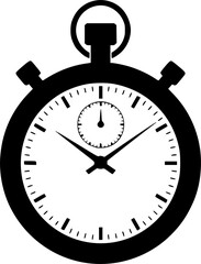 stopwatch timer stencil icon silhouette vector illustration.