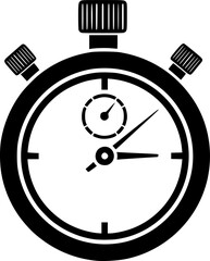 Obraz premium stopwatch timer stencil icon silhouette vector illustration.