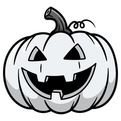 Cartoon Pumpkin with Smiling Face for Halloween.