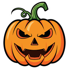 Halloween Pumpkin with Scary Face.