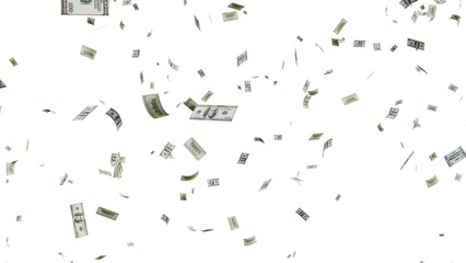 3D Money Rain USD Currency Overlay PNG. money rain effects, finance-themed graphics, business ads, wealth or investment promotions, and creative motion design projects.