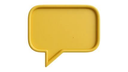 Fototapeta premium Modern yellow speech bubble icon providing a clear space for messages and dialogue, ideal for social media, marketing, and website design projects