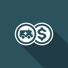 Vector illustration of ambulance cost single vector icon © Myvector