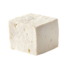 Cubic block of off-white, firm tofu