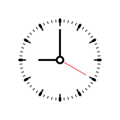 Simple and stylish analog clock interface. Round analog clock concept. Analog clock for business and education. Wall clock