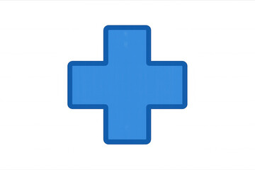 Obraz premium Blue plus sign icon representing adding, healing, medical assistance, positive, first aid, and health care on transparent background