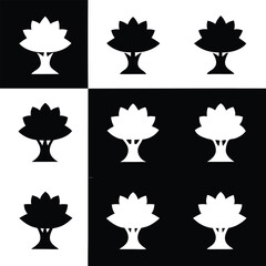 Black and White Tree Pattern Graphic Design Illustration Minimalist Art Print