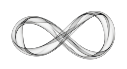 Infinity symbol abstract smoke illustration isolated PNG with Transparent Background