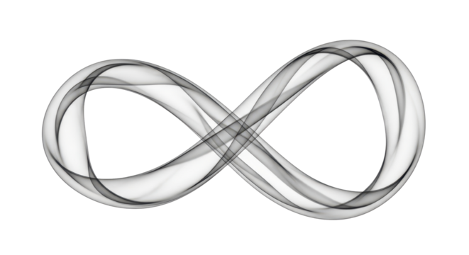 Infinity symbol abstract smoke illustration isolated PNG with Transparent Background