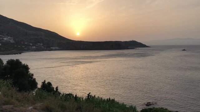 Panoramic sunset view of Belyounech sea in Morocco.
