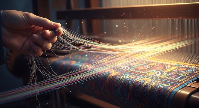 Weaving Destinys Fabric with Threads of Ethereal, Glowing Starlight.